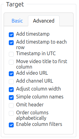 Advanced Options